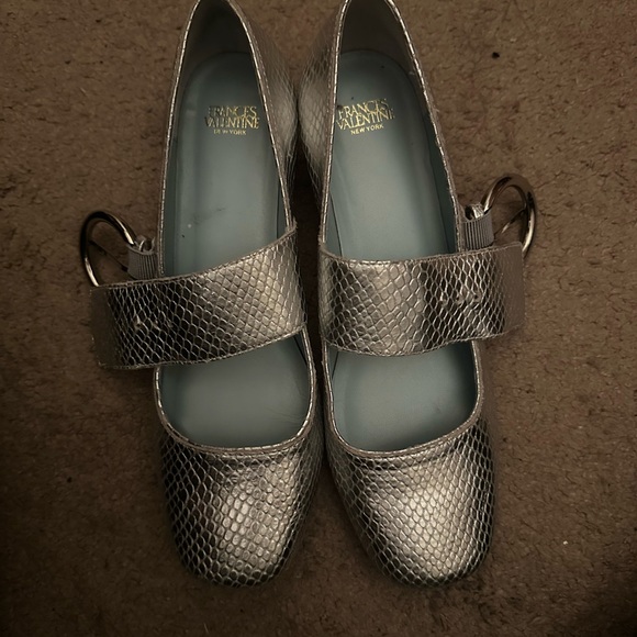 🖤 Frances Valentine Caty Maryjanes in Silver Snake size 8B 🖤 - Picture 3 of 13